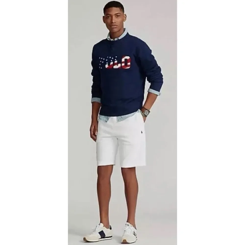 POLO RALPH LAUREN Navy Americana USA Fleece Logo Sweatshirt Size M / Authentic